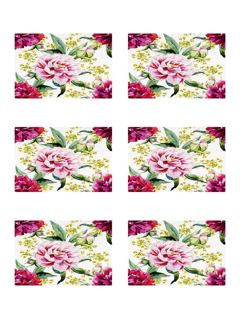 ambbi collections printed polyester set of 6 placemats