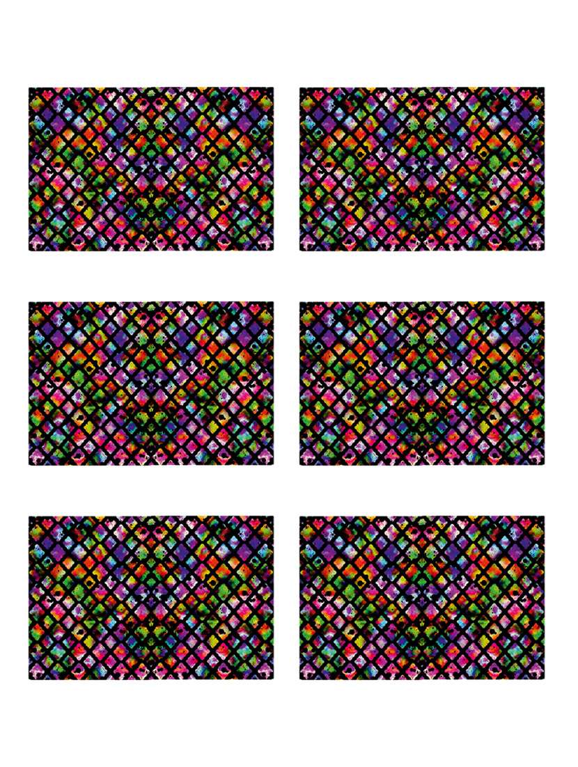 ambbi collections printed polyester set of 6 placemats