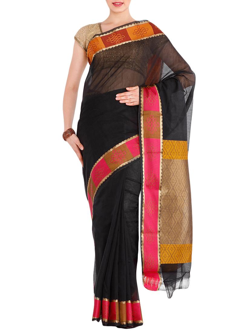 black  saree with blouse