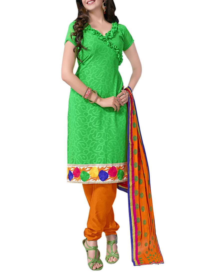 green chiffon dress material