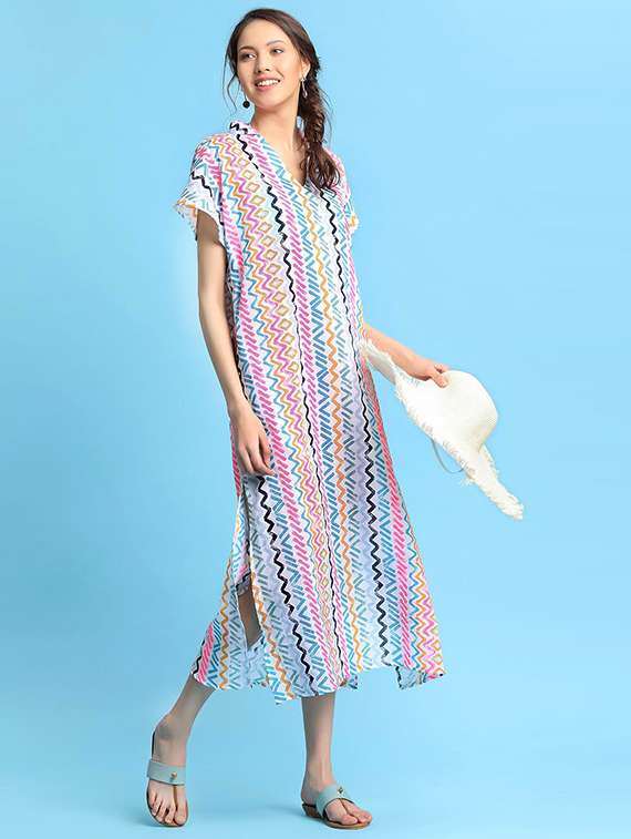 vajor multi colored cotton coverup