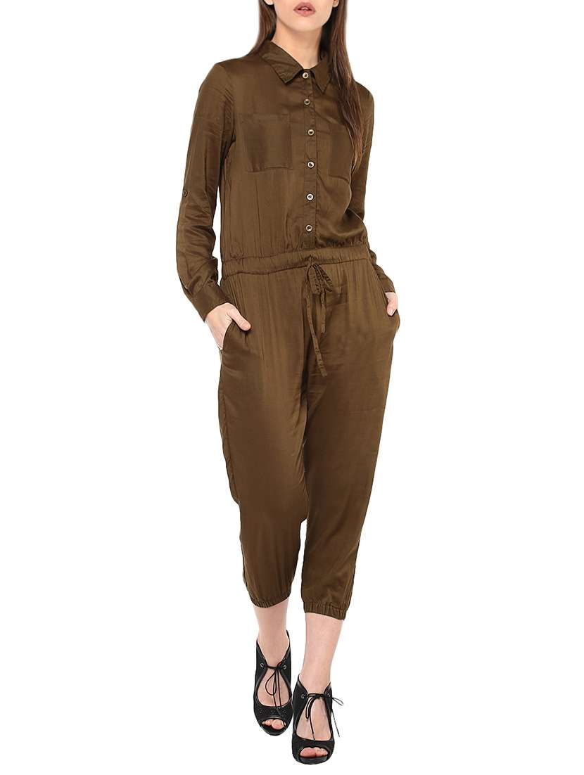 green viscose 34  jumpsuit