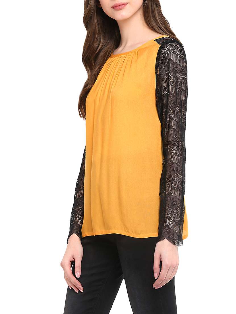 women's straight round neck top - 13882516 - Standard Image - 1