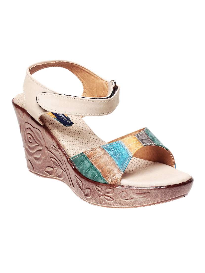 beige ankle strap wedge