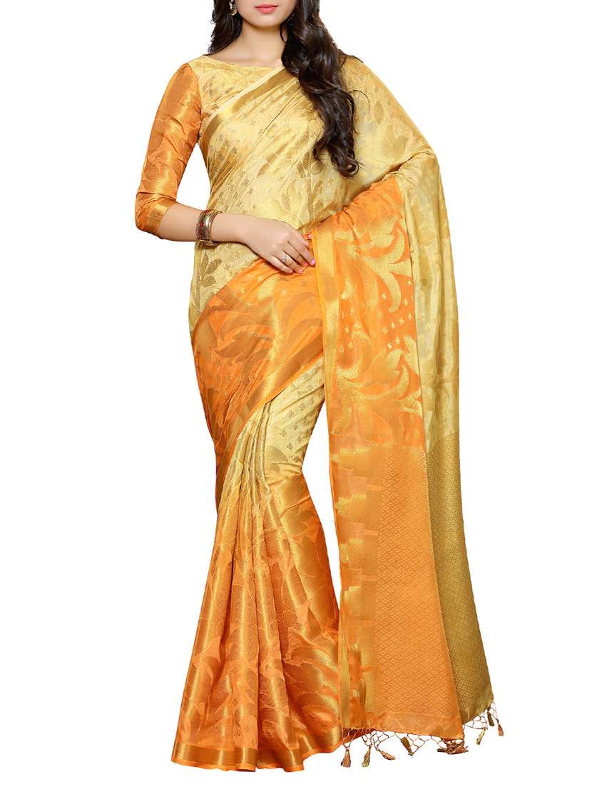 beige woven silk  saree
