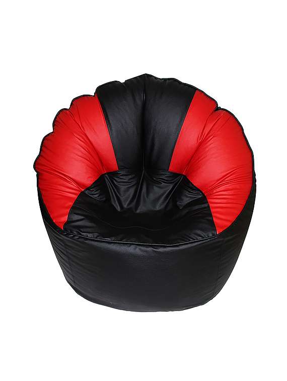 black & red leatherette modha chair bean bag
