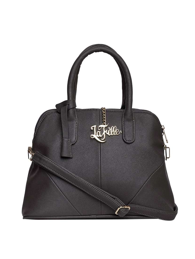 black leatherette  regular handbag