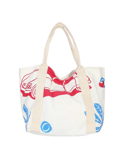 white canvas printed shopping bag - 13897372 - Standard Image - 0
