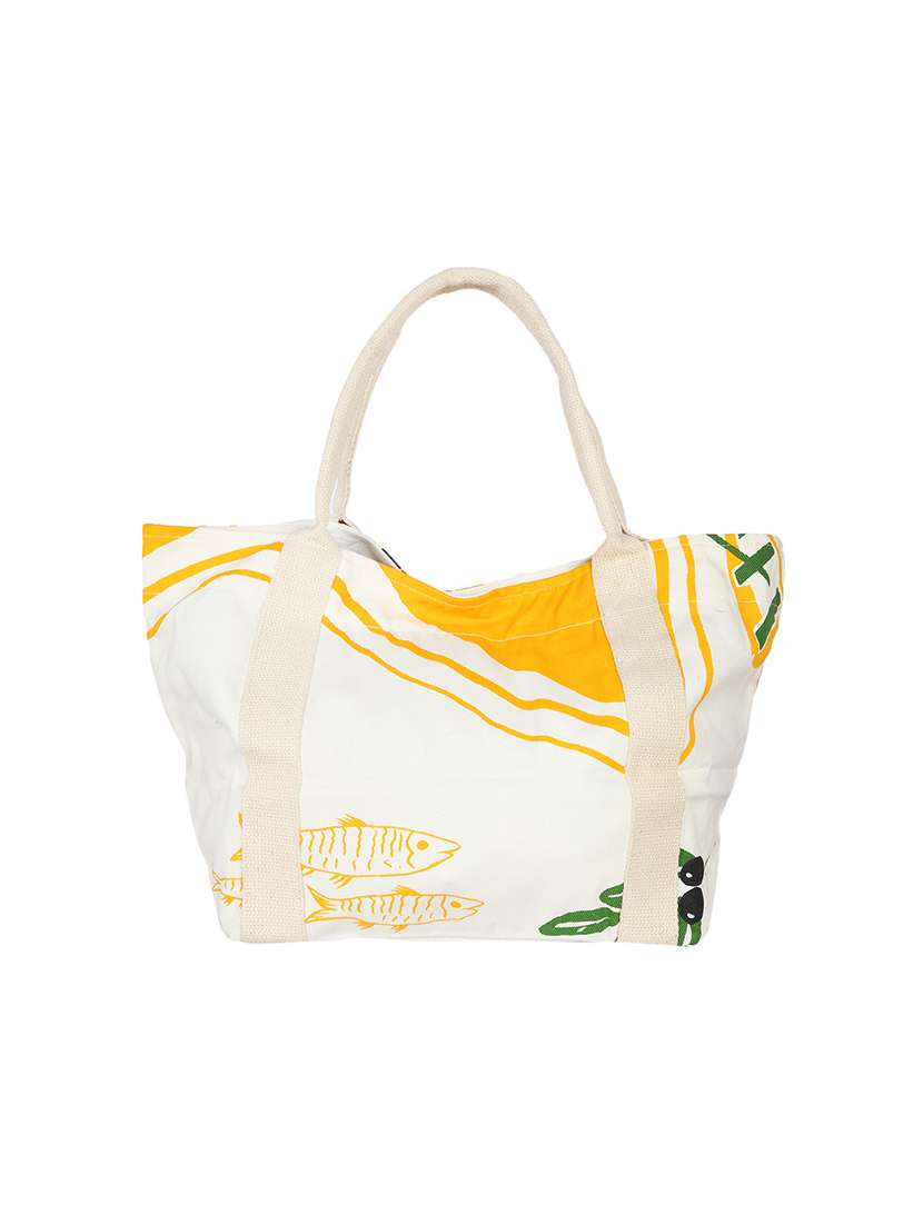 white canvas printed shopping bag - 13897376 -  Zoom Image - 0