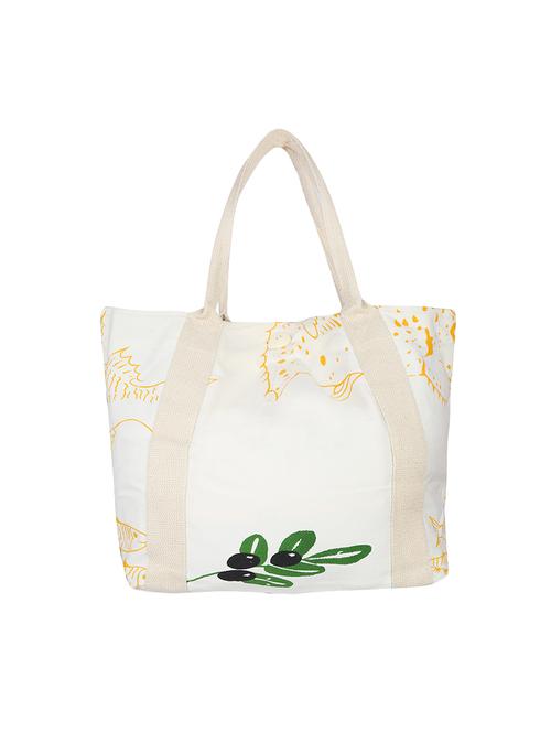 white canvas printed shopping bag - 13897378 -  Standard Image - 0