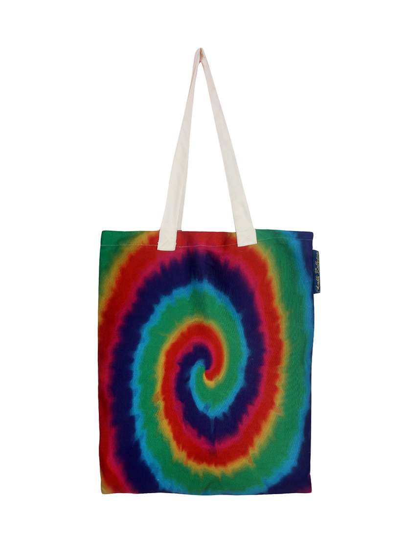 multi colored canvas regular shopping bag