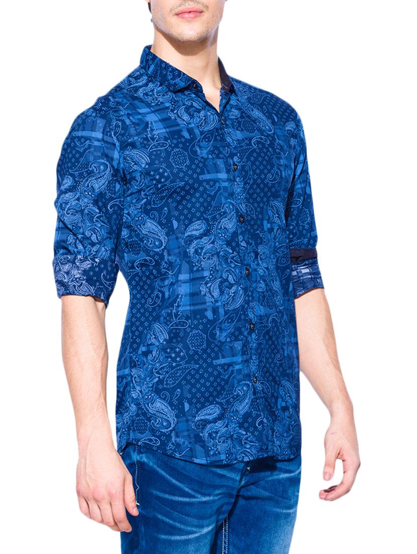 blue cotton casual shirt - 13900692 - Standard Image - 1