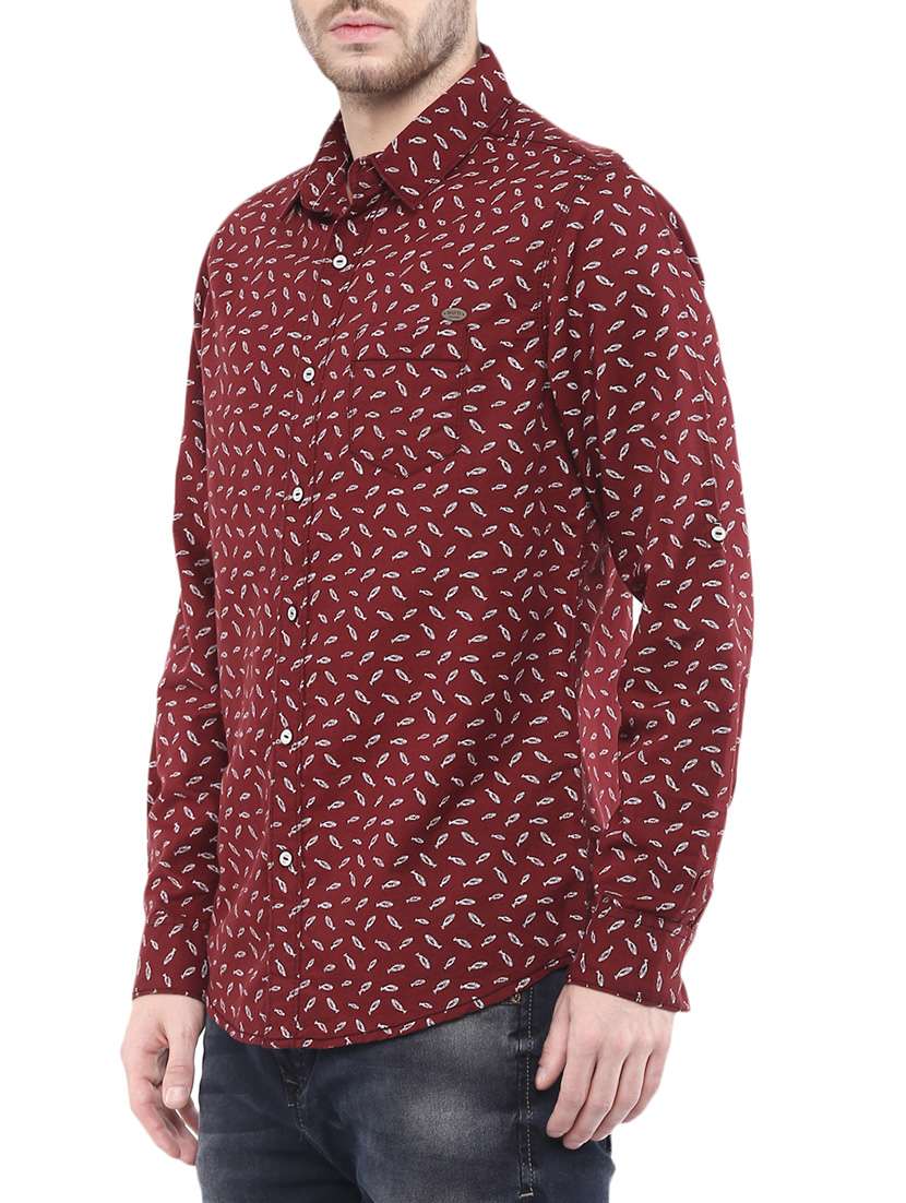 red cotton casual shirt - 13900742 - Standard Image - 1
