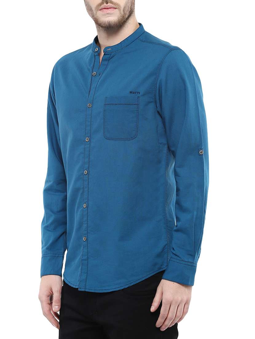 blue cotton casual shirt - 13900752 -  Standard Image - 1