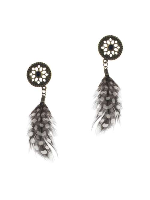 black metal drop earrings - 13902651 - Standard Image - 0