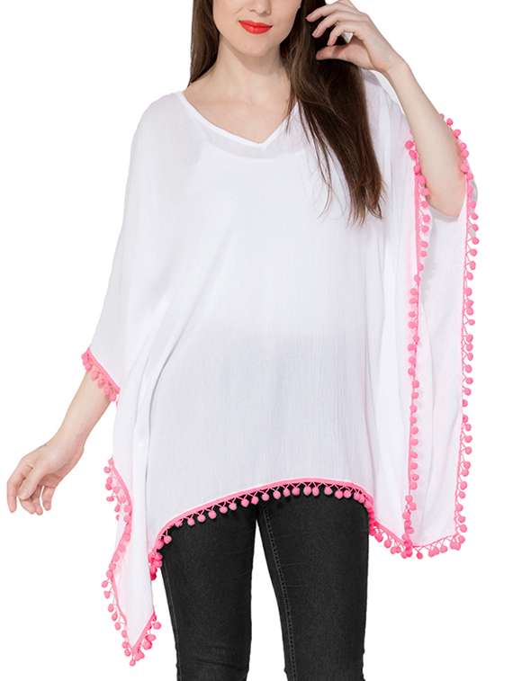 solid white rayon kaftan