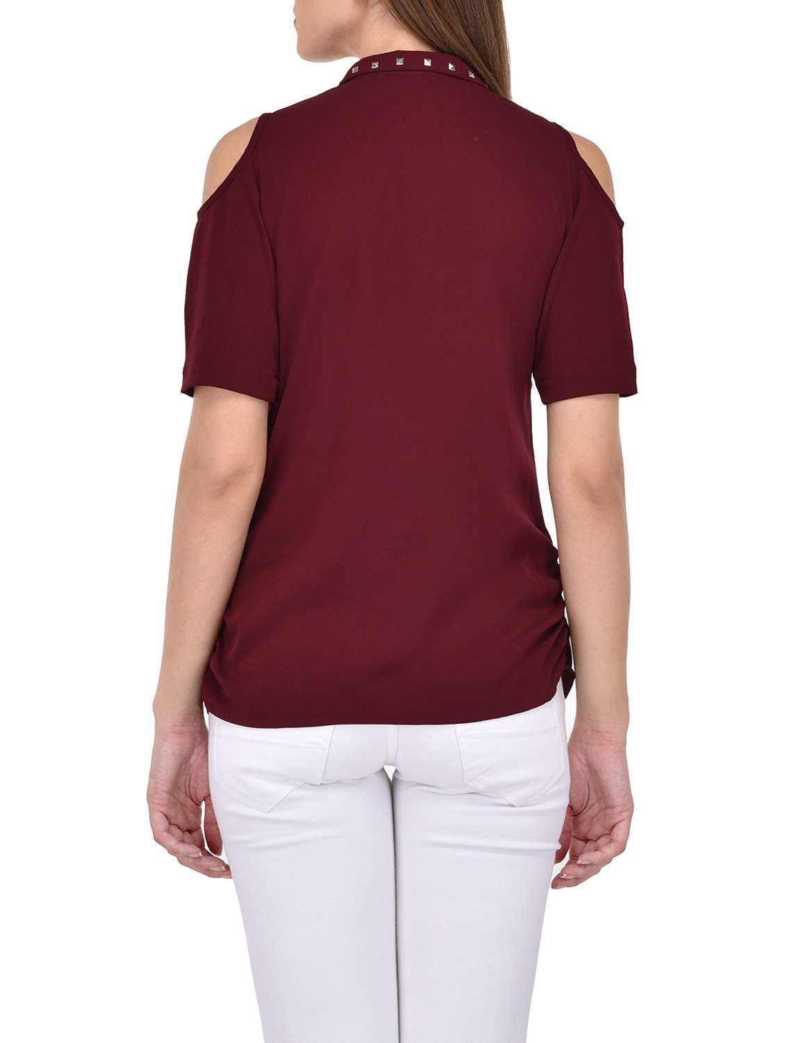 red embellished regular shirt - 13908714 -  Standard Image - 1