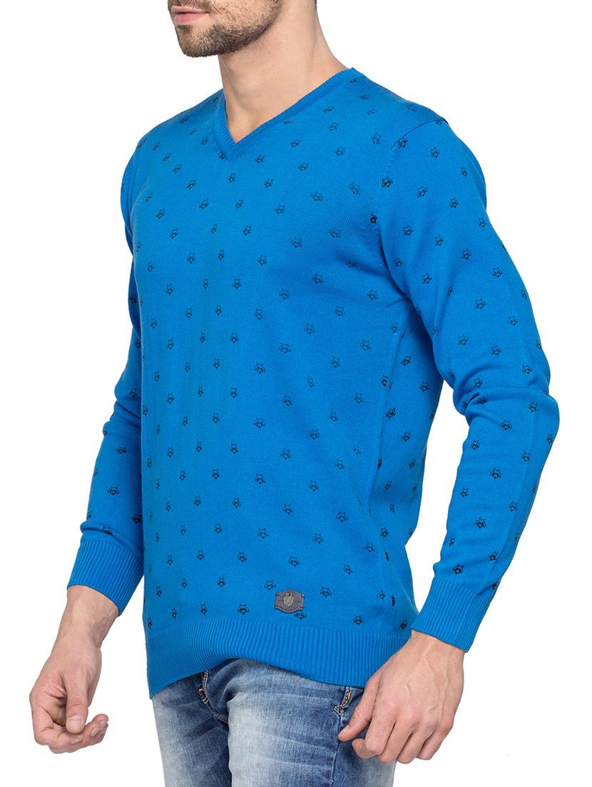 blue printed cotton pullover - 13910129 - Standard Image - 1