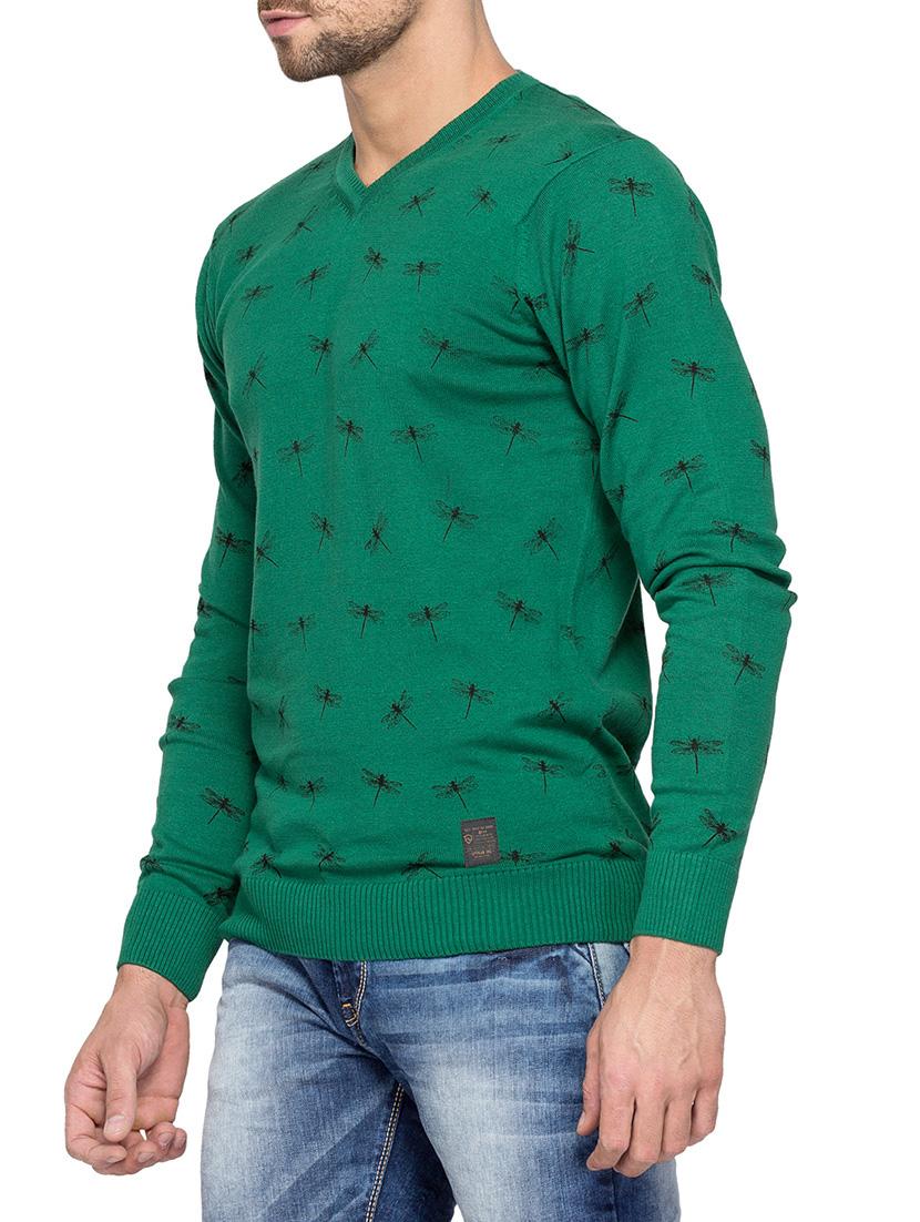 dark green cotton printed pullover - 13910130 -  Standard Image - 1