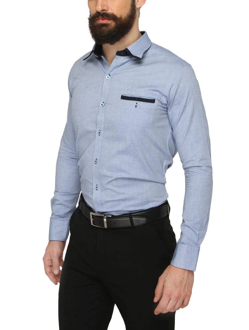 blue cotton formal shirt - 13910992 - Standard Image - 1