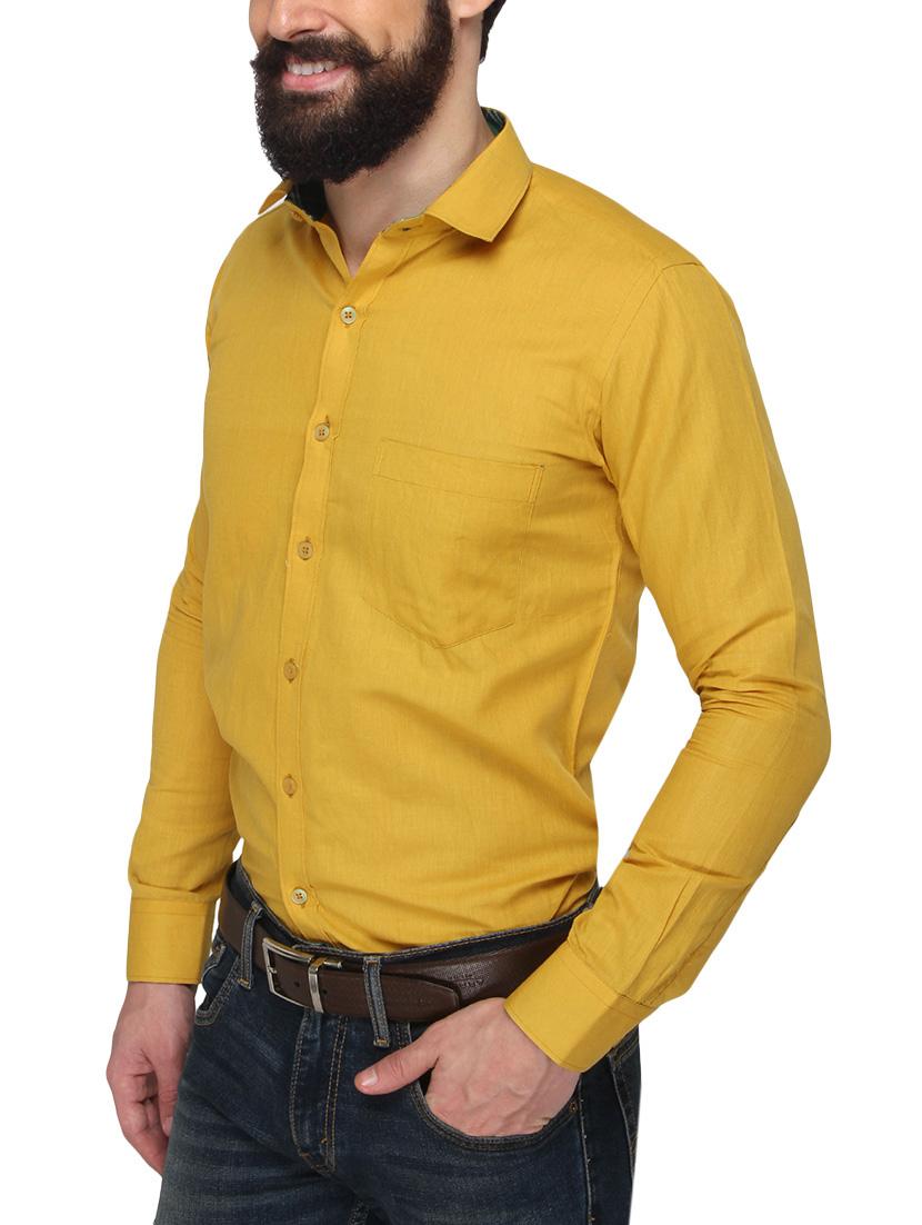 yellow cotton casual shirt - 13910999 - Standard Image - 1