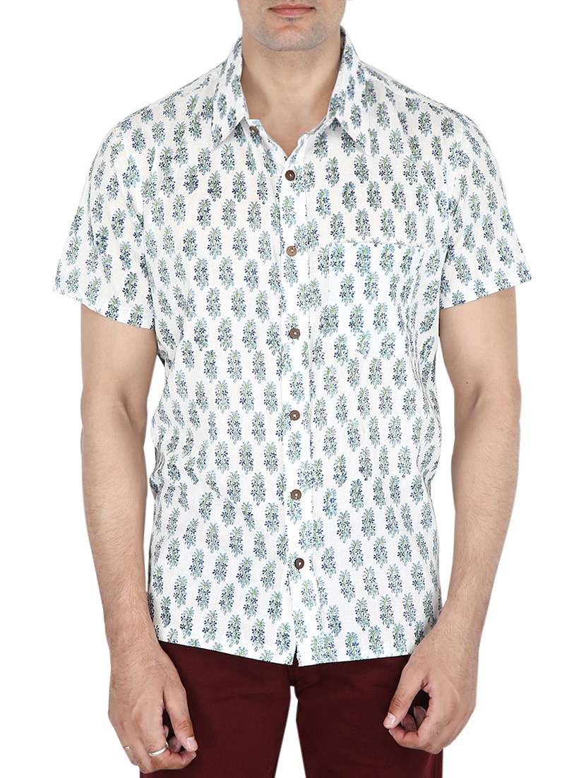 white cotton casual shirt