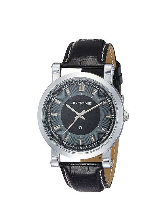 maxima black dial analog watch for men - u-35021ppan