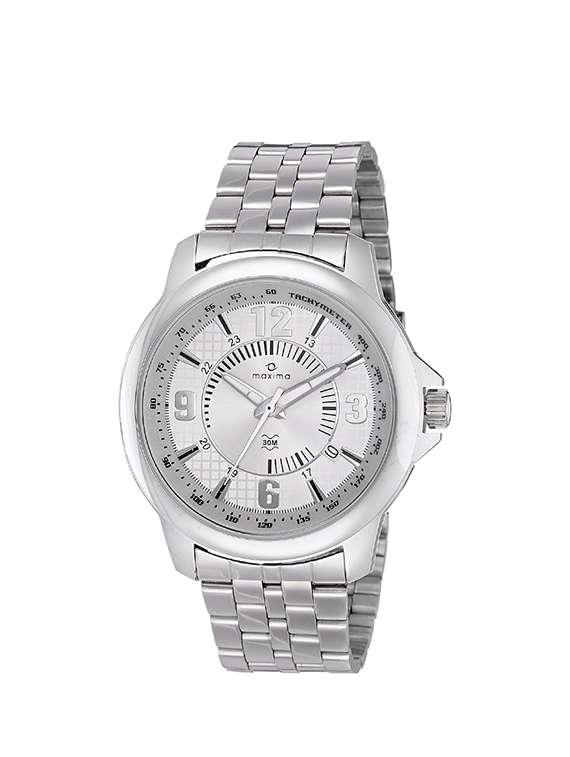 maxima silver dial analog watch for men - 24113cmgi