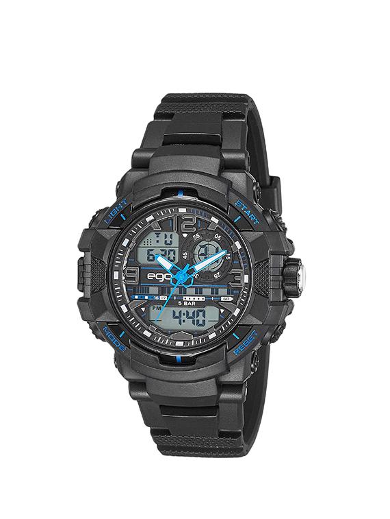 maxima black dial digital watch for men - e-43760ppan
