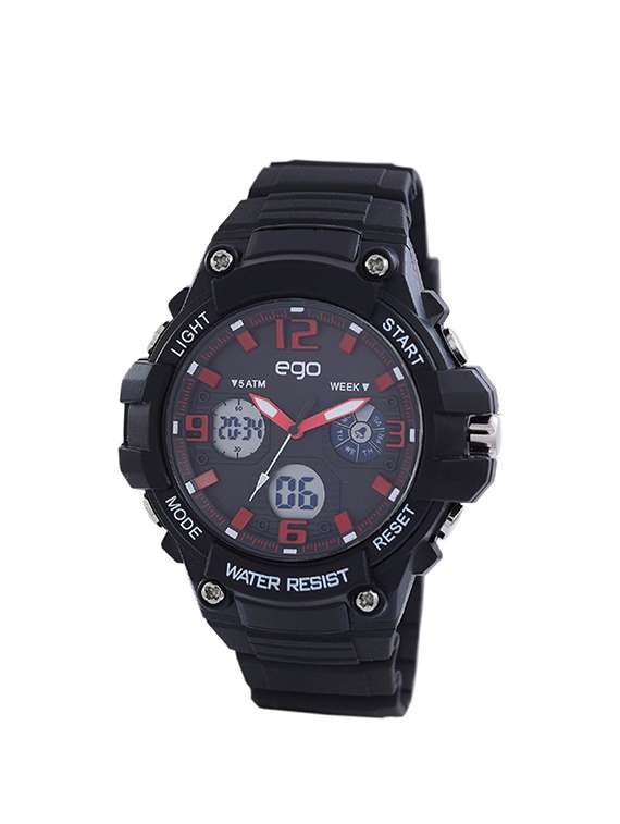 maxima black dial digital watch for men - e-43791ppan