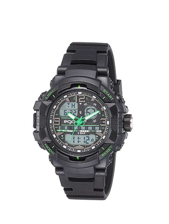 maxima black dial digital watch for men - e-43761ppan