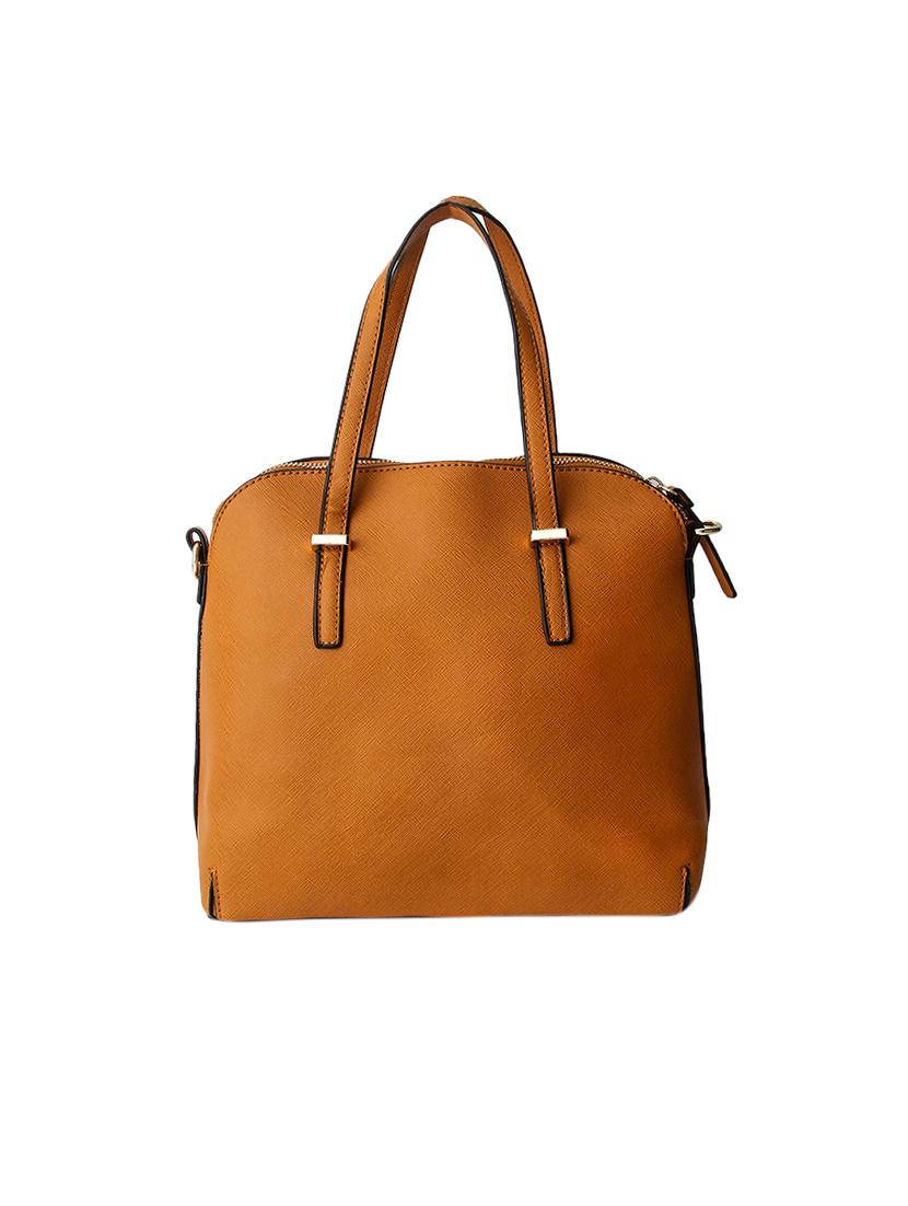 tan leatherette regular handbag - 13916825 - Standard Image - 1