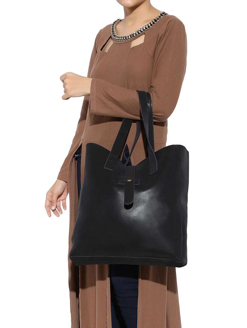 black leatherette regular tote - 13916867 - Standard Image - 4