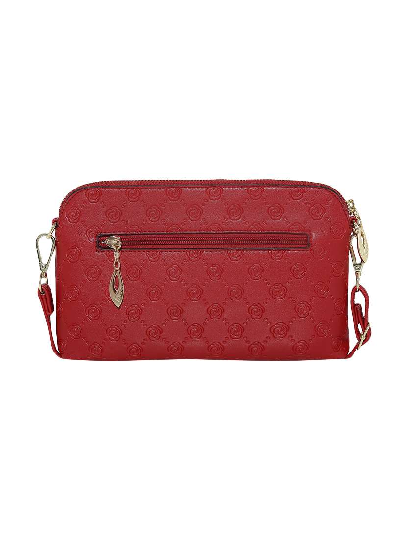 Maroon Leatherette Regular Clutch - 13916885 -  Standard Image - 1