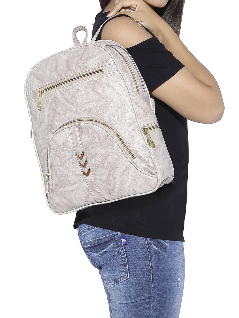 beige leatherette backpack - 13916968 - Standard Image - 4