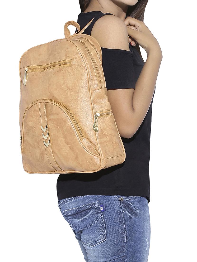 beige leatherette regular backpack - 13916974 - Standard Image - 4