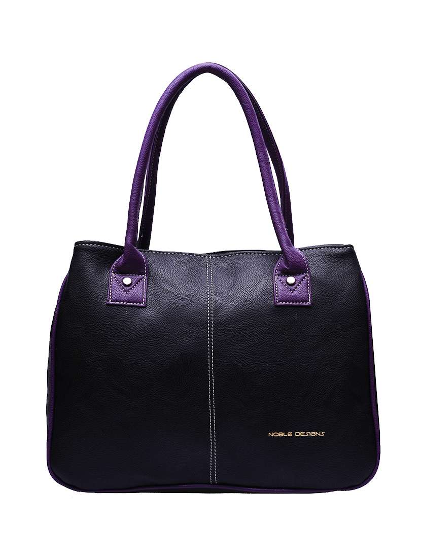 black leatherette  regular handbag