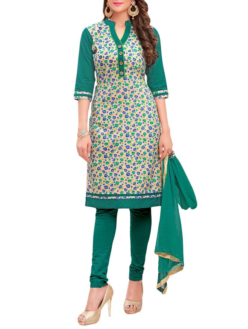 multi colored cotton unstitched suit