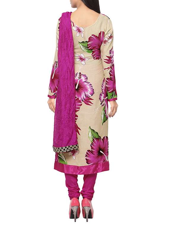beige cambric cotton dress material - 13921118 -  Standard Image - 1
