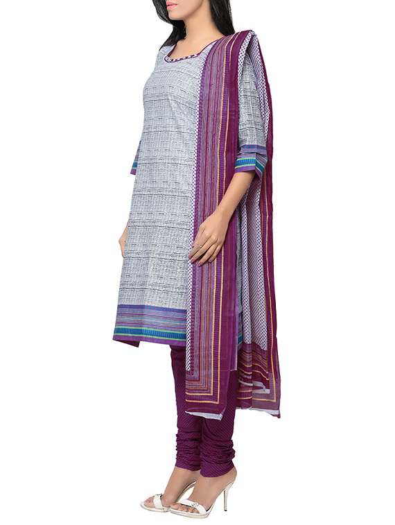 grey cotton dress material - 13921129 -  Standard Image - 1