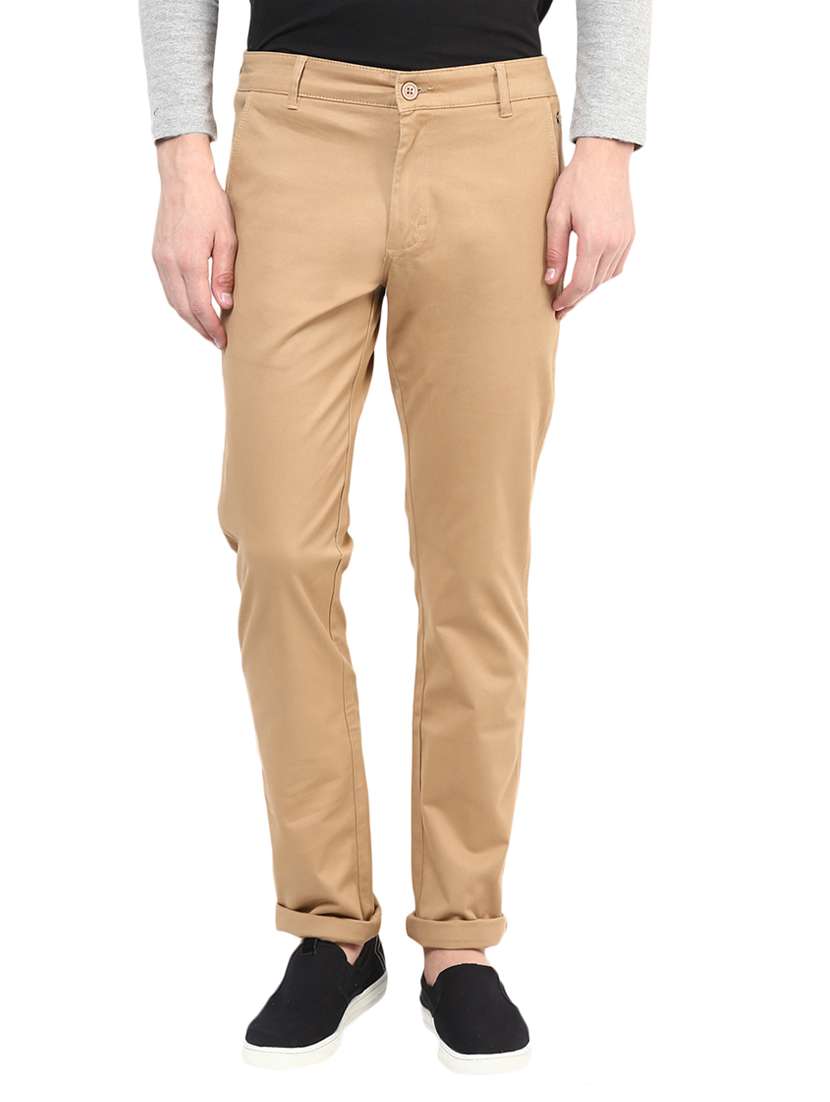 beige cotton chinos casual trousers