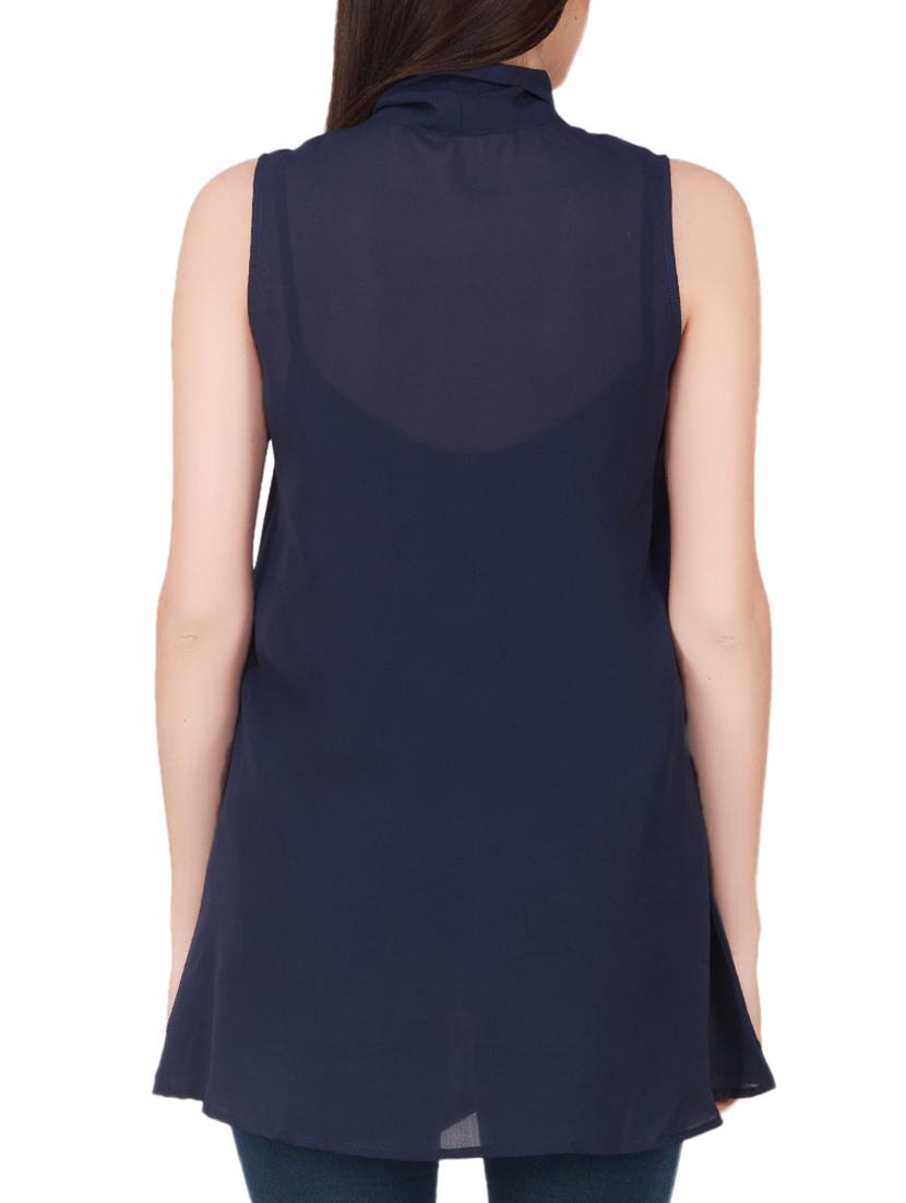 navy blue georgette tunic - 13924095 - Standard Image - 1