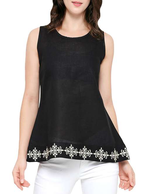 women's tank top round neck top - 13931808 - Standard Image - 0