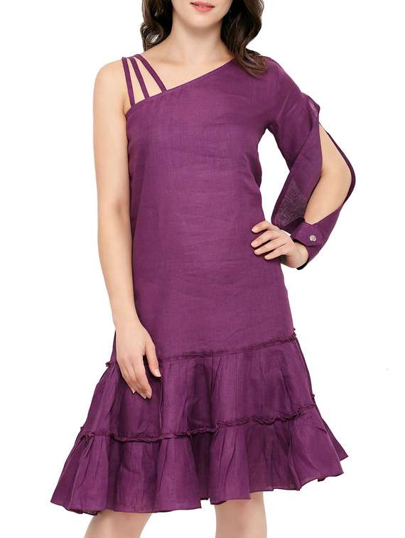 women's tiered dress solid dress - 13931978 -  Standard Image - 1