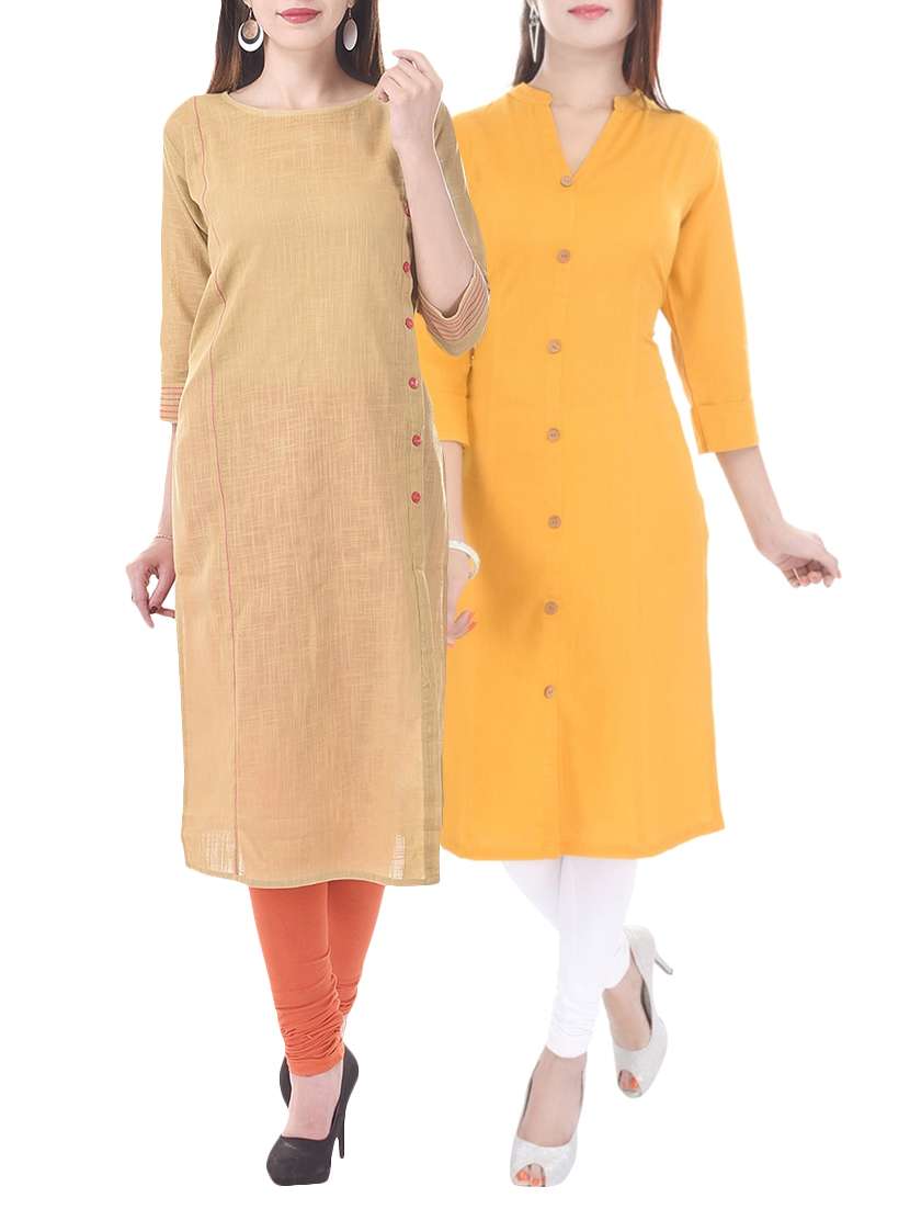 multi colored cotton combos kurta