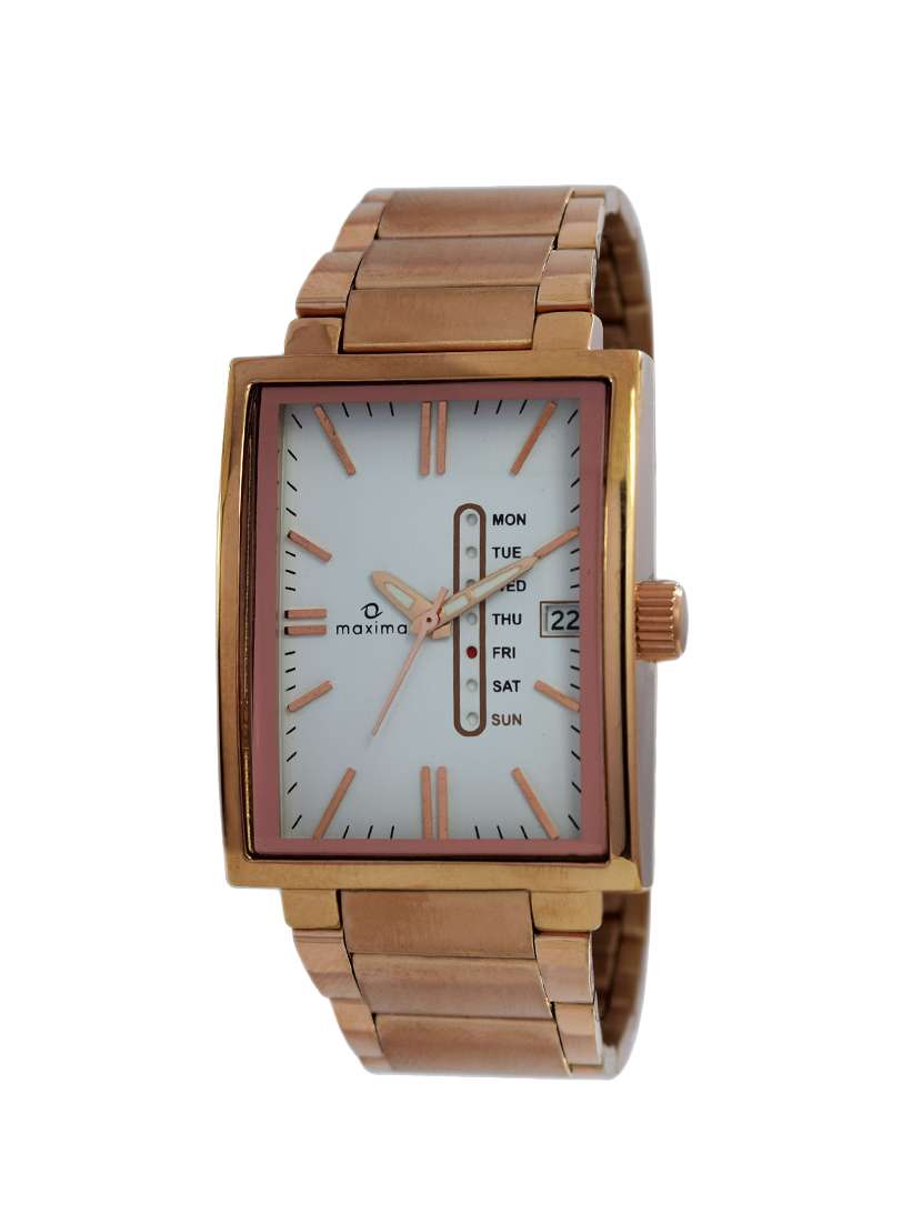 maxima white dial analog watch for men - 31380cmgr