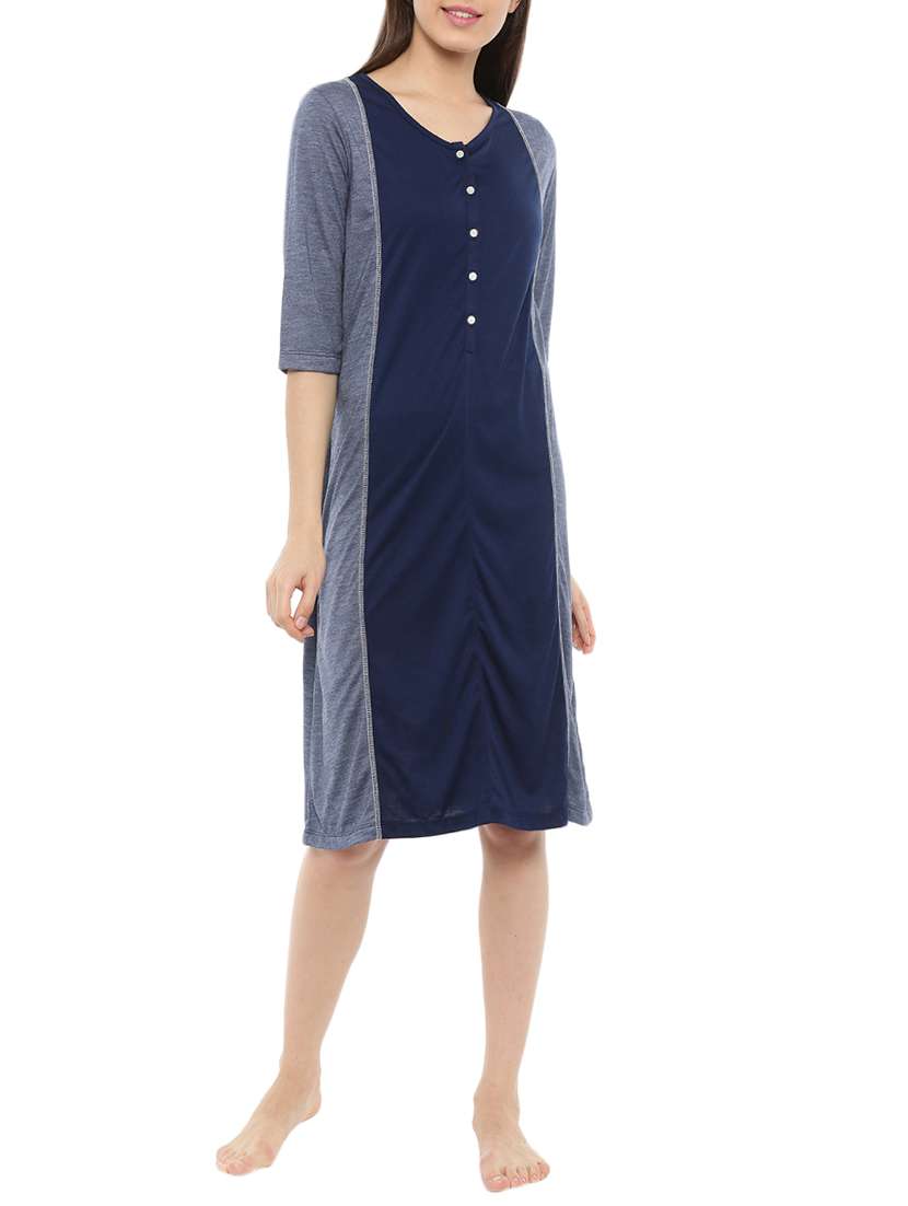 blue viscose sheath dress
