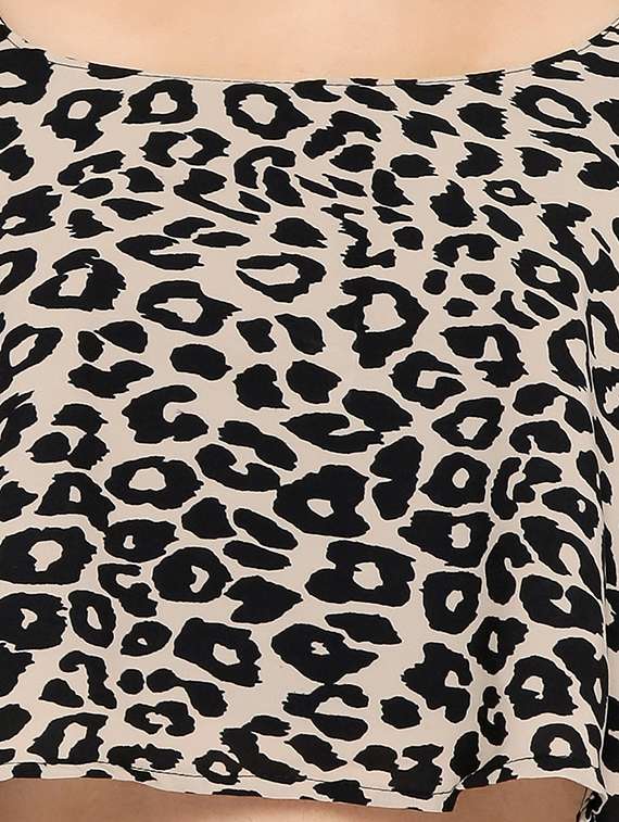 cami neck animal print crop top - 13933668 -  Standard Image - 4