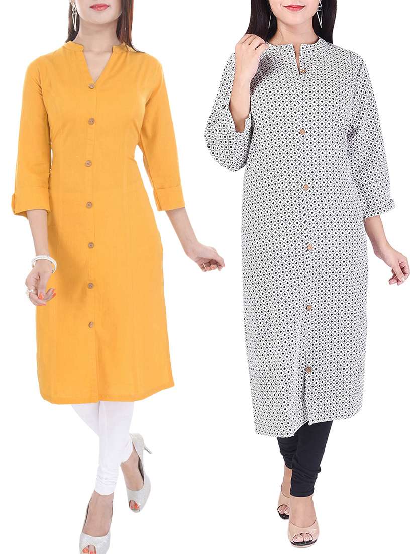 multi colored cotton combos kurta
