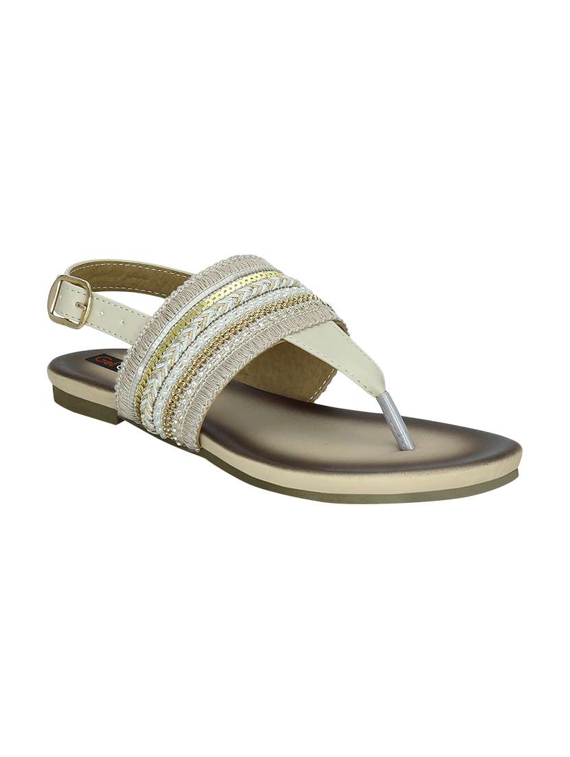beige faux leather back strap sandals